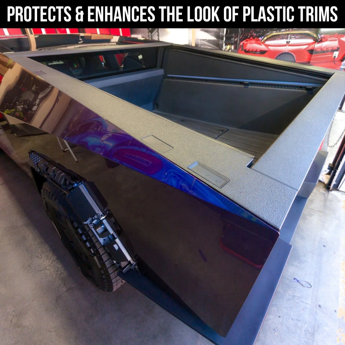 Tesla Cybertruck Cargo Bed Surround DIY Vinyl Fascia Overlay Film Protection Kit - Bed Liner Spray Look | TOProtect - Image 3