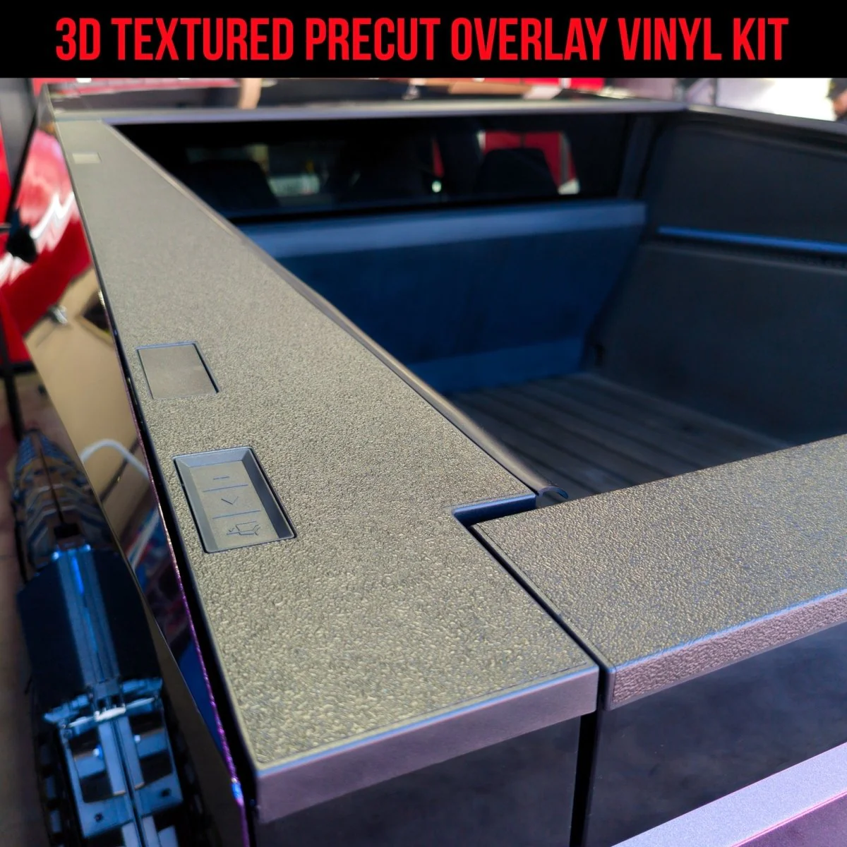 Tesla Cybertruck Cargo Bed Surround DIY Vinyl Fascia Overlay Film Protection Kit - Bed Liner Spray Look | TOProtect - Image 6