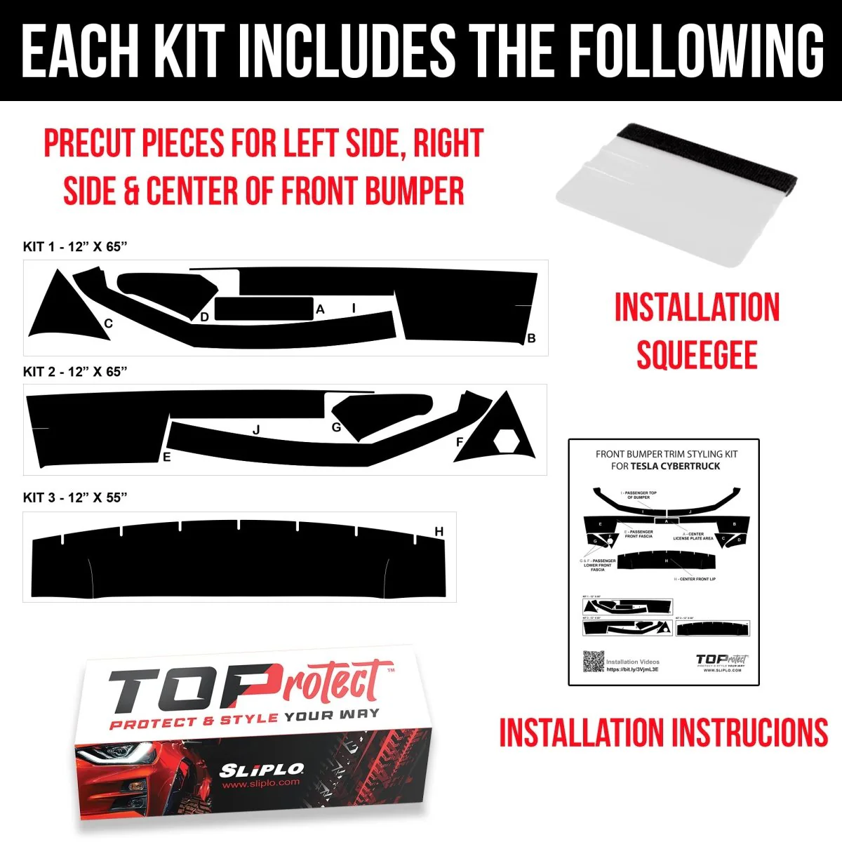 Tesla Cybertruck Front Bumper DIY Vinyl Fascia Overlay Film Protection Kit - Bed Liner Spray Look | TOProtect - Image 6