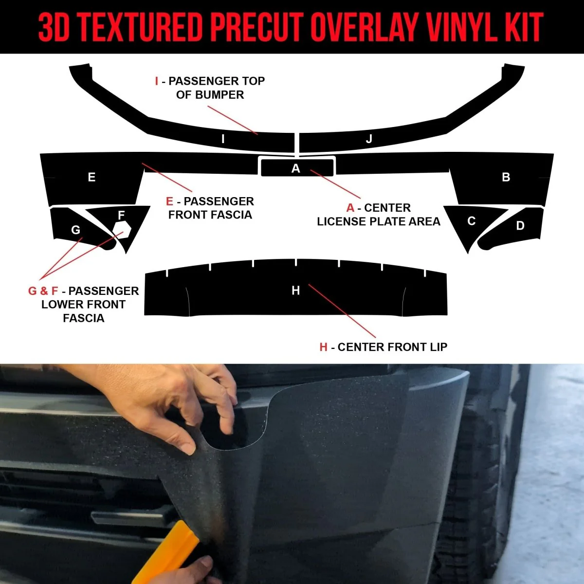 Tesla Cybertruck Front Bumper DIY Vinyl Fascia Overlay Film Protection Kit - Bed Liner Spray Look | TOProtect - Image 7