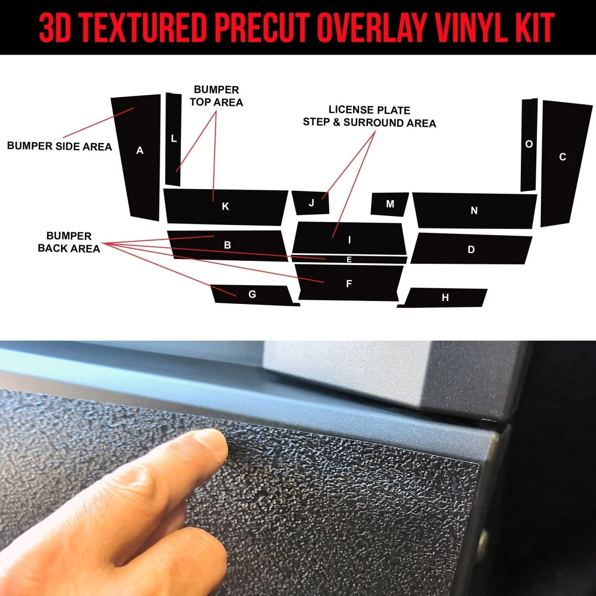 Tesla Cybertruck Rear Bumper DIY Vinyl Fascia Overlay Film Protection Kit Guard - Bed Liner Spray Look | TOProtect - Image 7