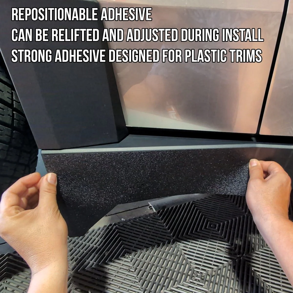 Tesla Cybertruck Rocker Panels DIY Fascia Vinyl Overlay Film Protection Kit Guard - Bed Liner Spray Look | TOProtect - Image 5