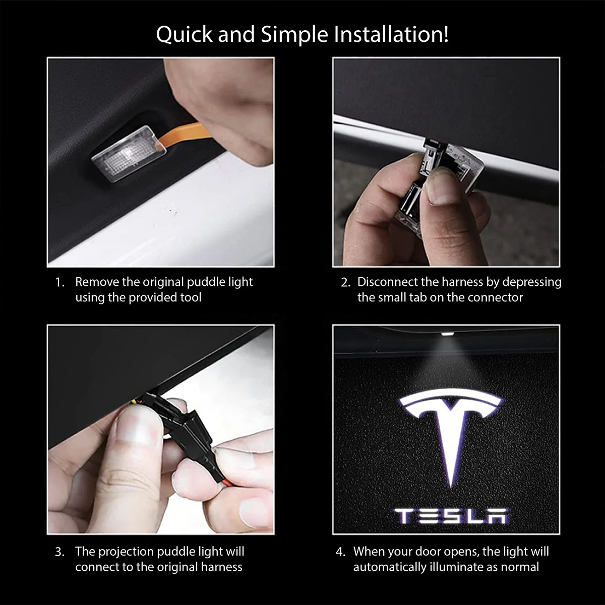 Tesla Door Puddle Light | Tesla Logo Projector - Image 3