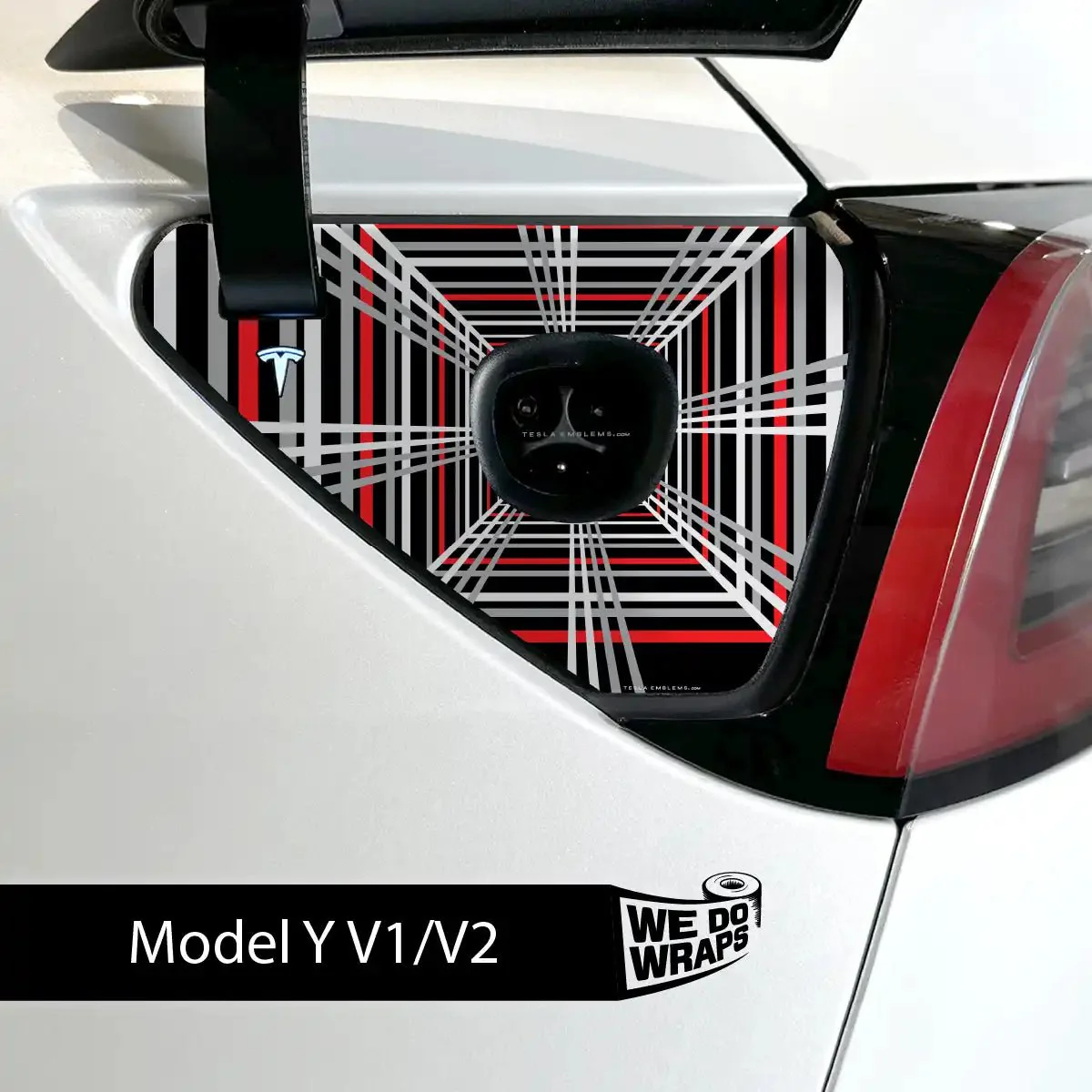 Plaid Performance Mode Tesla Charge Port Wrap | Model Y - Image 2