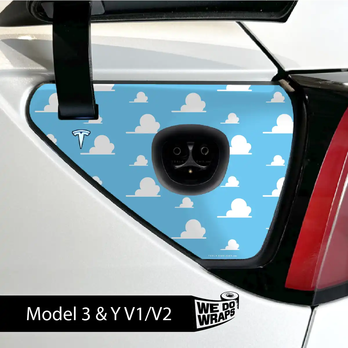 Toy Clouds Tesla Charge Port Wrap | Model Y - Image 2
