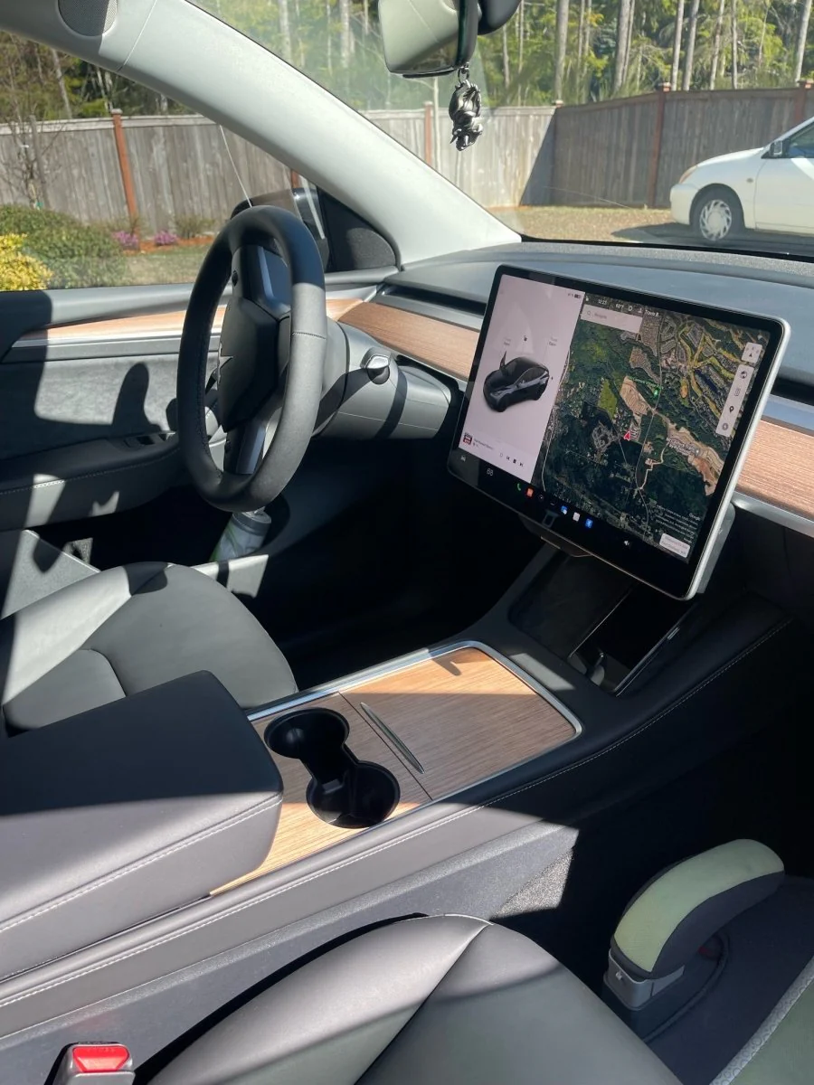 White Ash Stock Tesla Woodgrain | Tesla Center Console Wrap Kit | Model Y ’19-20 - Image 2